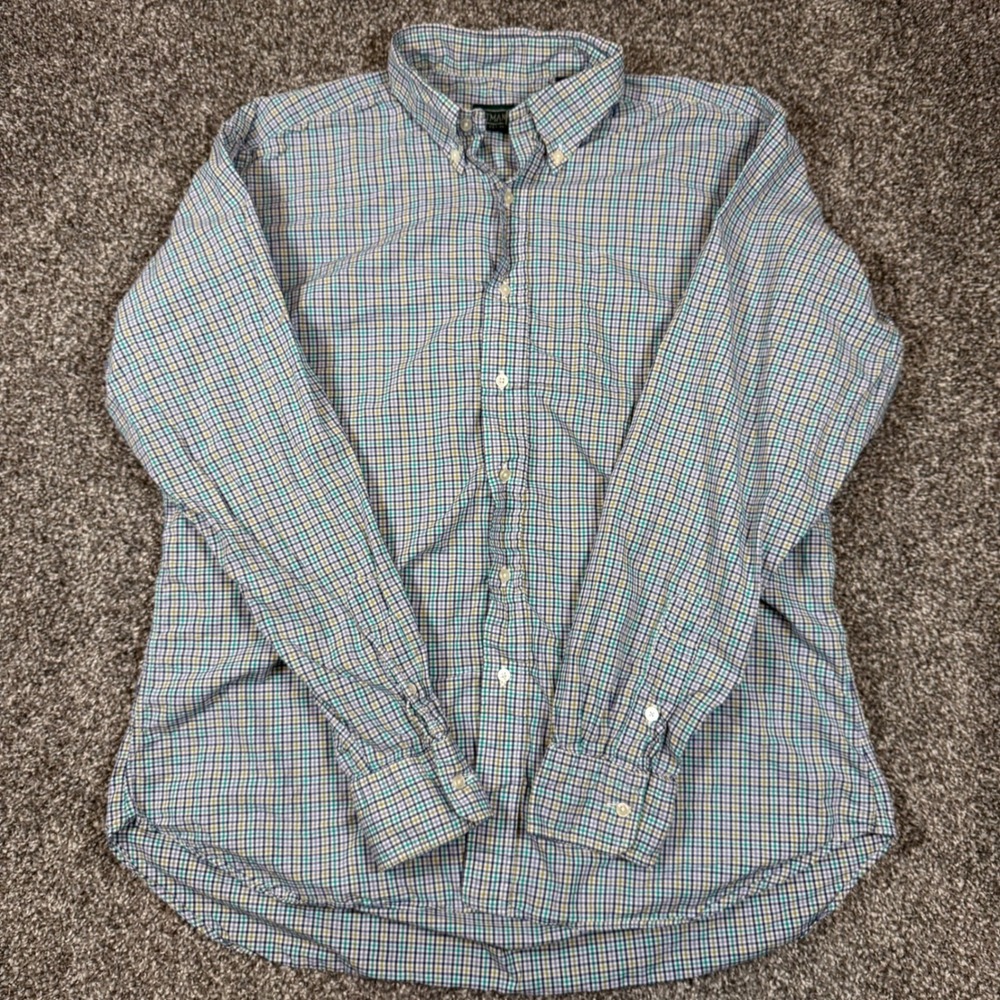 Gitman Brothers Men's Plaid Button Down Shirt Long Sleeve Size 16 35 - Picture 2 of 9